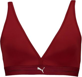 Puma Puma Womens Padded Triangle Top 1p Low Impact Sports Bra Burgundy 12