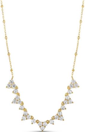 SHYMI Cubic Zirconia Cluster Necklace in Gold at Nordstrom