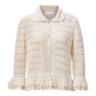 Rich & Royal Cardigan con Dettagli allUncinetto - - Knitwear - Donna - Bianco - S