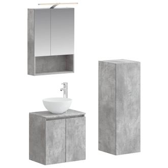 vidaXL Juego De Muebles De Ba&ntilde;o 4 Pcs Gris Hormig&oacute;n Vidaxl