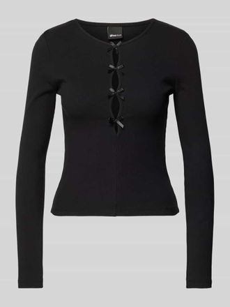 Gina Tricot Longsleeve mit Schleifen-Details in Black, Gr&ouml;&szlig;e S