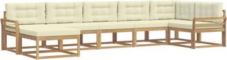 vidaXL Conjunto De Sof&aacute;s De Exterior 7 Uds. Blanco Y Crema Vidaxl