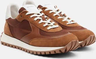 Gianvito Rossi Gravel leather and suede sneakers