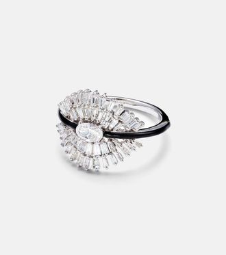 Kamyen Jewellery Eyelash 18kt white gold pinky ring with diamonds