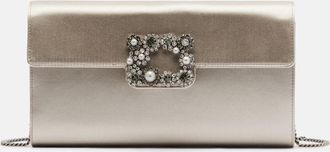 Roger Vivier Clutch Envelope in raso con cristalli