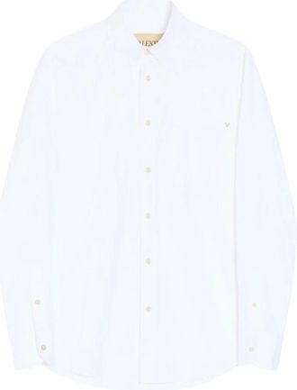 Valentino Oxford Katoenen Overhemd met VGold - Heren - Zakelijke Overhemden - Wit - XL - Katoen - Overhemden