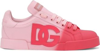 Dolce & Gabbana Portofino gradient leather sneakers - women - Calf Leather/Lambskin/Polyester/Goat Skin/Rubber/Rubber - 38 - Pink
