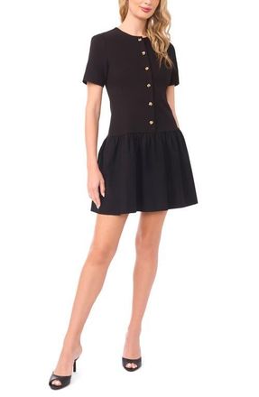 Ted Baker Valentina Mixed Media Minidress in Rich Black at Nordstrom, Size X-Small