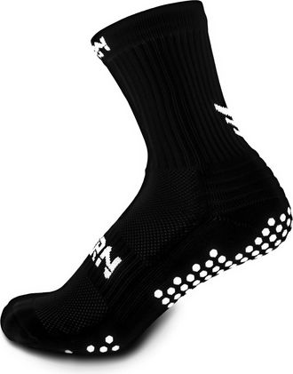 Torn Sports Black with White Midcalf Grip Sock UK 9-12