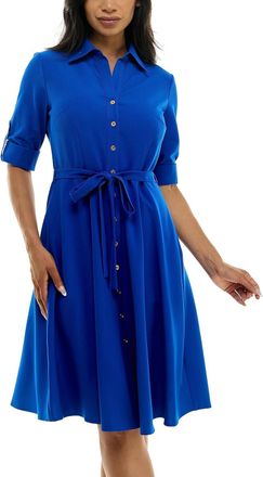 Sharagano Womens Button Front Pleated Shirt Casual Dress, Surf The Web, 4, Surf The Web, 8