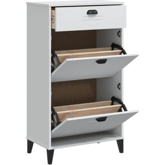 vidaXL Shoe Cabinet VIKEN White Engineered Wood vidaXL