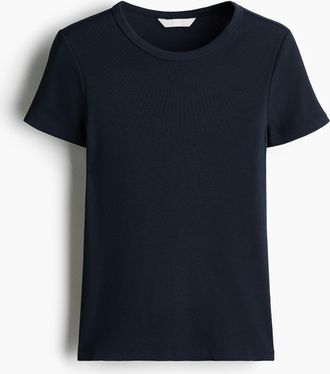 H&M Geripptes T-Shirt - Blue
