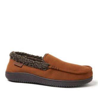 Dearfoams Alexander Microsuede Moccasin Slipper in Chestnut at Nordstrom, Size X-Large M