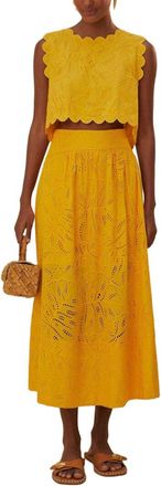 Farm Rio Monstera Eyelet Maxi Skirt