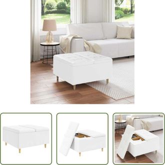 vidaXL vidaXL Scomparto nascosto - Pouf contenitore Bianco 80 x 80 x 45 cm Pelle sintetica