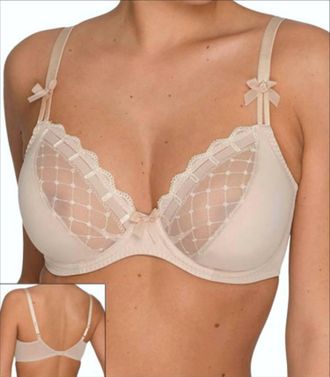 Prima Donna A La Folie Deep Plunge Balcony Bra In Cafe Latte