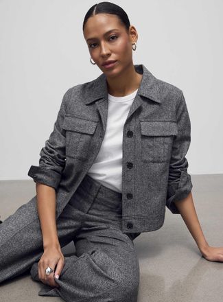 Marc O'Polo Womens Patch pockets greyish tweed Blazer Jacket