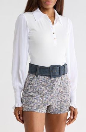 Ramy Brook Dominique Mixed Media Top in Ivory at Nordstrom Rack, Size Xx-Small