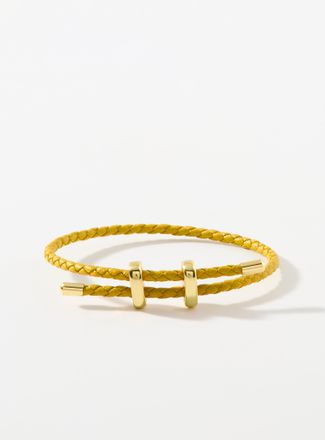 Simons Womens Braided faux-leather bracelet
