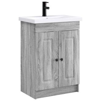 vidaXL Juego De Muebles De Ba&ntilde;o Sonoma Gris 78,5 X 37,5 X 81 Cm Vidaxl