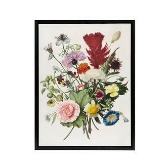 Artery8 Herman Henstenburgh Colourful Bouquet of Flowers Framed Canvas Art | Size: W24 x H32
