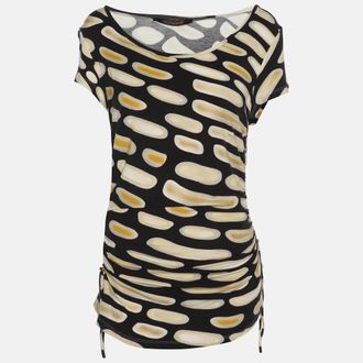 Roberto Cavalli Multicolor Jersey Ruched Top