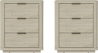 Manhattan Comfort Set Of 2 Evelyn Modern Nightstands With 6 Full Extension Drawers