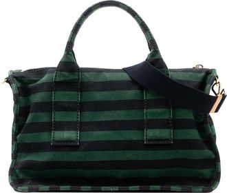 Prada Borsa a tracolla Canapa in tela a righe 2010-2020 - Verde