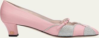 Valentino Garavani Bowow Moire Strass Pumps