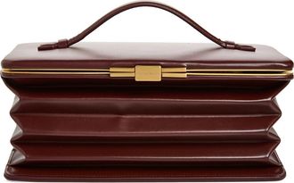 Victoria Beckham Concertina Leather Accordion Clutch in Dark Burgundy at Nordstrom