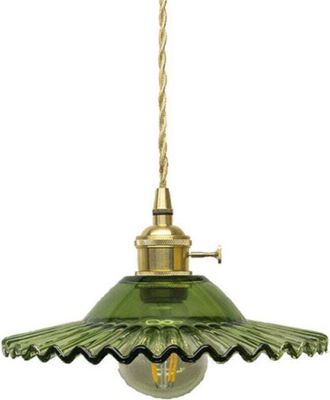 OEM L&aacute;mpara Colgante Industrial De Cristal Verde E27 - L&aacute;mpara De Techo De Dise&ntilde;o Retro Tipo Loft, Ideal Para Cocina Y Sal&oacute;n - Ulisem