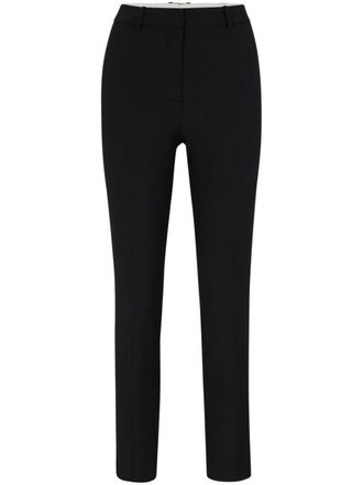 BOSS virgin wool cropped trousers - women - Cotton/Virgin Wool - 38 - Black