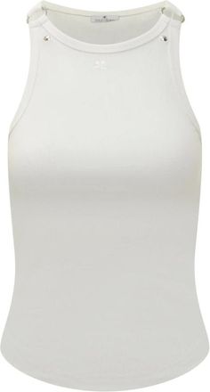 Courrèges Tops, Dames, Wit, M, Gesp 90s Rib Top