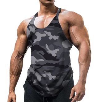 Generic Mens Vest Tops Camo - Vest Tank Tops For Men Outdoor Sports, Fitness Tops Gym Sleeveless Shirt Tank Top Bodybuilding Vest Quick Dry T Shirt For Runnin