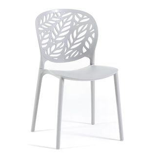 Siediti Fuori e Dentro Set de 4 sillas de jard&iacute;n apilables en resina gris