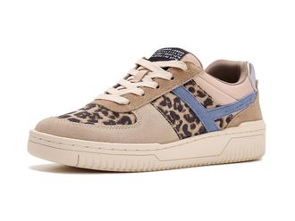 AllSaints Vix Suede Sneaker Womens Shoes Sand Brown/Blue : 11 M, Leather