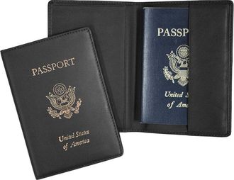 Royce New York Leather Rfid Blocking Passport Holder With Us Seal