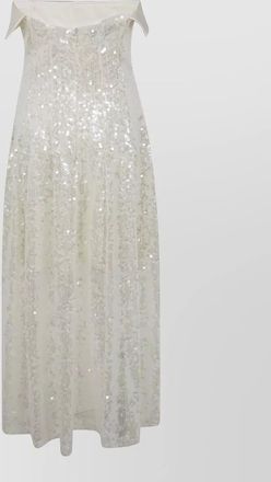 Alberta Ferretti sequin dress floor length off shoulder