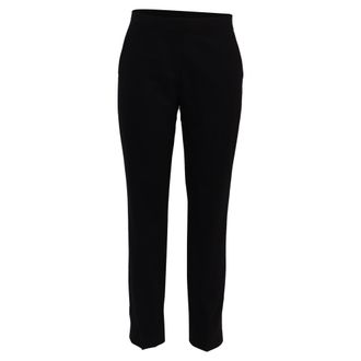 Theory Mid-Waist Slim-Fit Trousers in Black Wool