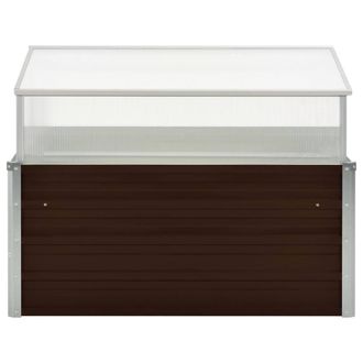Berkfield Home Greenhouse Brown 100x100x85 cm Galvanised Steel | Size: 100 x 100 x 85 cm