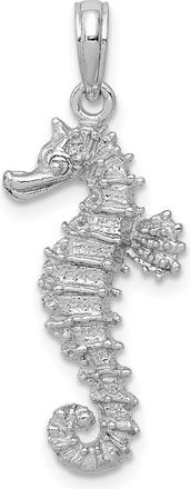 Diamond2Deal 14k White Gold Polished Open-Backed Seahorse Pendant
