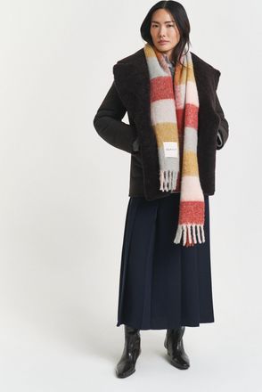 GANT Women Checked Alpaca Wool Blend Scarf (ONE SIZE) MULTICOLOR