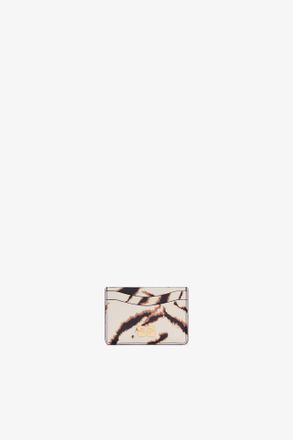 Ganni White Bou Card Holder in Zebra