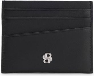 BOSS Leather card holder with Double B monogram