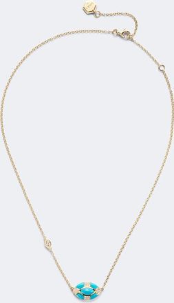 Shay Jewelry Collar Riviera de oro de 18 ct con turquesa y diamantes