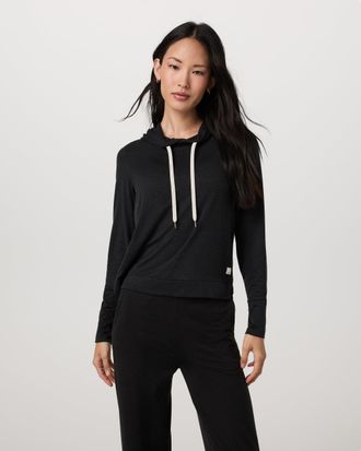 Vuori Clothing Halo Essential Hoodie | Black Heather | XS, Size Extra Small