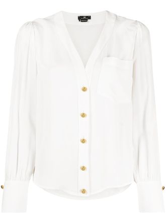 Elisabetta Franchi Blusa con scollo a V - Bianco