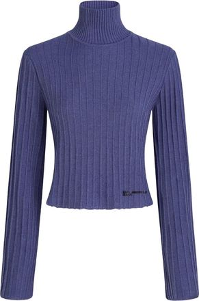 Karl Lagerfeld Maglione a coste con collo alto - Blu