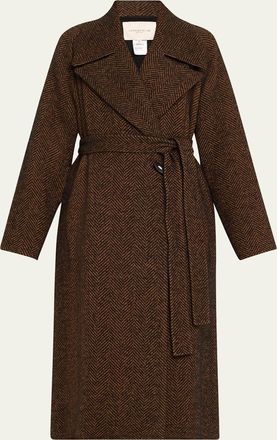 Lafayette 148 New York Chevron Alpaca Wool Coat