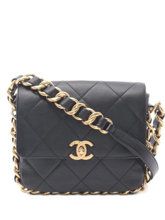 Chanel 2021 Flap matelassé-quilting chain-strap shoulde bag - Black